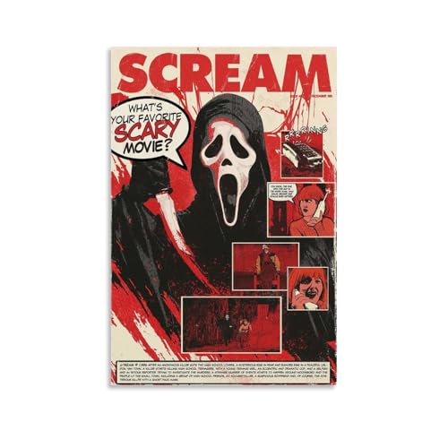 aizhimi Klassische Horrorfilme, Poster für Zimmer, ästhetische Leinwand, Wandkunst, Schlafzimmerdekoration, 30 x 45 cm