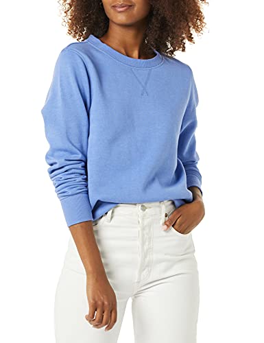 Amazon Essentials Damen-Sweatshirt aus French-Terry-Fleece mit Rundhalsausschnitt (Erhältlich in Übergröße), Blau, Größe M