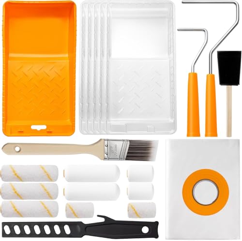 Mister Rui Farbroller Set, Malerrolle11cm 22 Packungen, Farbroller, Lackierwalze,Farbroller Klein Set für Lacke