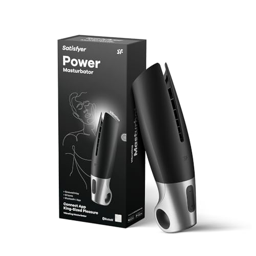 Satisfyer Power Masturbator | Sex-Spielzeug Taschenmuschi | Eichel und Penis Vibrator mit App | Gerippte Struktur | Masturbieren in 14 Vibrationen extrem bis leise | Sex Spielzeug für die Männer