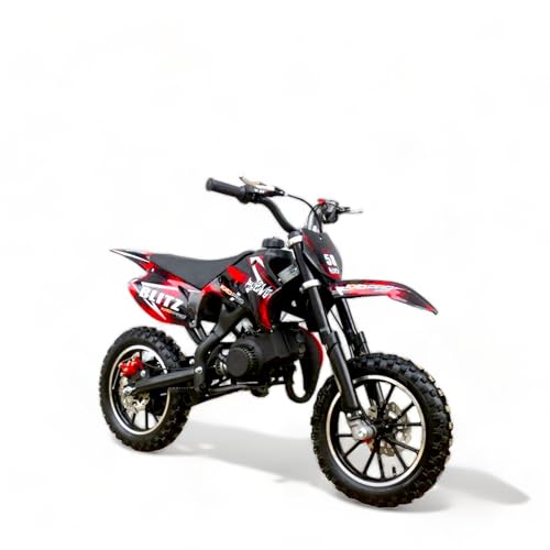 KXD 708A 49cc 2Takt Dirt Cross Pocket Midi Enduro Dirtbike Enduro Motocrossbike Motocross Motorrad Cross 60cm Sitzhöhe 10 Zoll Vorderrad Motor Pocketbike (rot, KXD 708A 49ccm 2T)