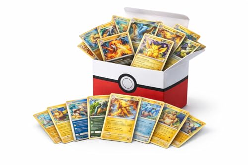 100 Karten Set - original deutsch - Ziegelsammler Geschenkbox kompatibel mit Pokemon Karten inkl. begehrter Holo-Sammelkarten Kinder zu Weihnachten, Nikolaus & Geburtstag