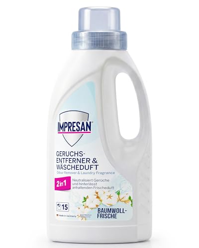 IMPRESAN Geruchsentferner und Wäscheduft | 2in1 neutralisiert Gerüche und hinterlässt langanhaltenden, frischen Duft | Für alle Textilien geeignet | 450ml