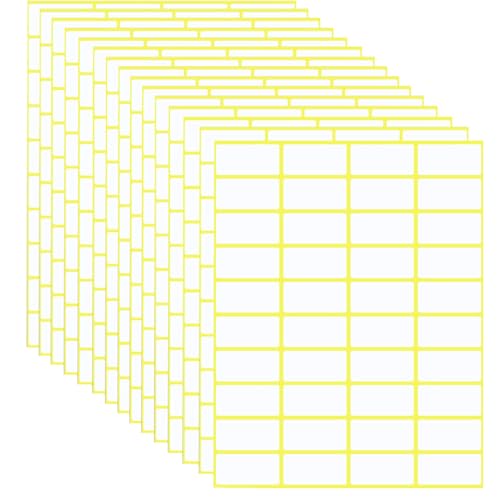 Meekye 600 Stück Etiketten Selbstklebend, 38 x 19 mm Aufkleber zum Beschriften, Universal Klebeetiketten zum Preisschilder, Adress, Haushalt, Tiefkühl Büro Küche und Marmelade Etiketten