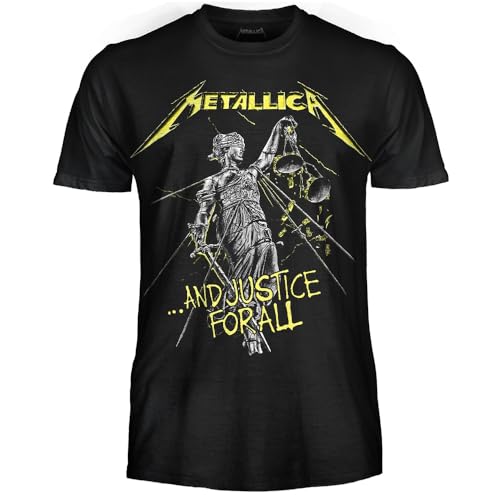 Metallica T-Shirt And Justice for all. Offizielles Rock-T-Shirt. Heavy Metal Band. Unisex-Shirt für Erwachsene und Jugendliche., M