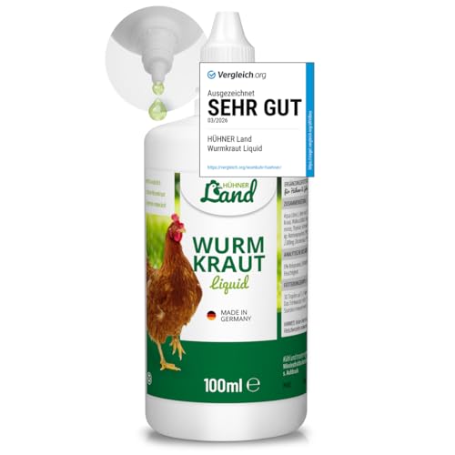 TESTURTEIL SEHR GUT 2026 HÜHNER Land Wurmkraut Liquid 100ml – für Hühner & Geflügel, mit echtem Wurmkraut (Artemisia Absinthium) in rezepturbasierter Pflanzenformel, geeignet für Hühner