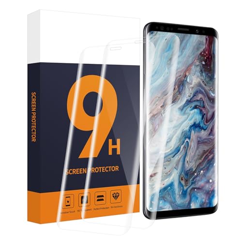 Carantee Schutzfolie für Panzerglas für Samsung Galaxy S8 Schutzglas, 3D Vollständig Transparent, 9H Härte Frei von Kratzern Displayfolie, Ölfest Blasenfrei, HD Klar S8 Displayschutzfolie (2 Stück)