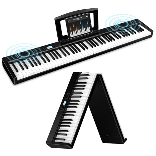 TERENCE 88 Tasten-Halbgewichtet Keyboard Piano,10W-Lautsprecher Faltbares