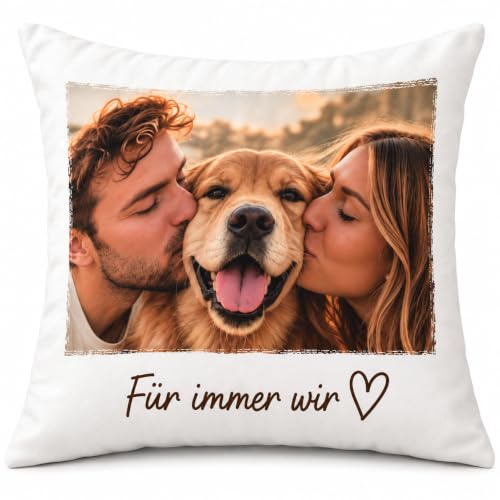 Kissen personalisiert mit Foto und Text 40x40 cm – Personalisiertes Kissen