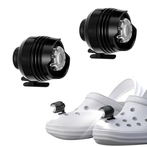 2 x wiederaufladbare LED-Schuhe Crocs mit 3 Beleuchtungsmodi, IPX5 wasserdicht, für Erwachsene und Kinder, Laufen, Joggen, Camping, Lesen