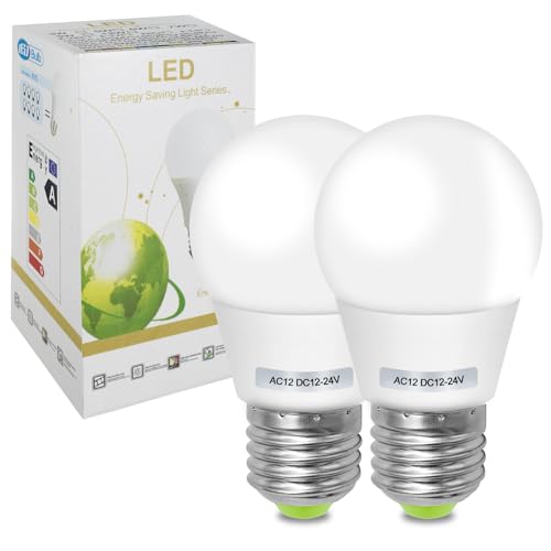 TRIJZHOU E27 Edison-LED-Glühbirnen 3W AC12V/DC12V-24V Warmweiß 3000K Ersatz-Glühlampe 30W Nicht Dimmbar 270 Grad, Leuchtmittel für Wohnmobil, Gartenhaus, Boote(nicht Haushaltsbeleuchtung), 2er-Set