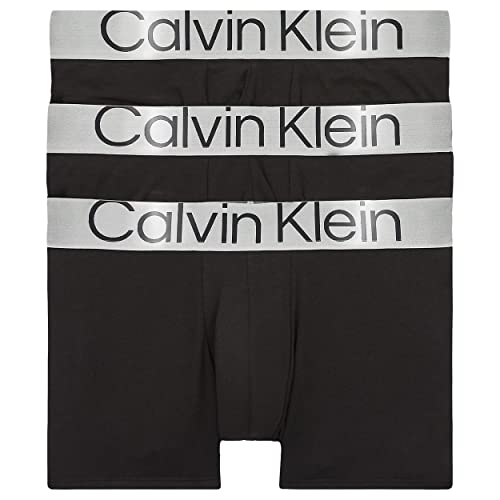 Calvin Klein Herren Boxershorts Trunks aus Baumwolle mit Stretch, Schwarz (Black), L
