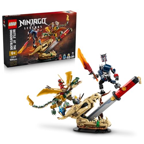 LEGO NINJAGO Showdown auf der Drachenklinge - Ninja Spielzeug mit Drache, Mech Actionfigur & 4 Minifiguren mit Katanas - Kinderzimmer Deko - Geschenkidee ab 9 Jahren und Fans - 71871