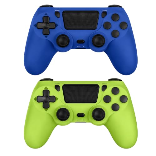 Glitfix Wireless Controller für P4,Game Controller Kompatibel mit P4/Slim/Pro, Gamepad Joystick mit 1000-mAh-Akku, Turbo-Funktion und Audiobuchse