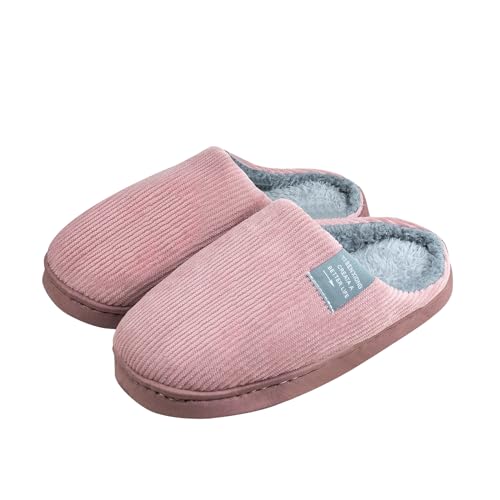 COONE Haus Hausschuhe für Frauen Männer, Indoor Schlafzimmer Warme Haus Schuhe mit Memory Foam, Indoor Cozy Furry Schuh mit Anti-Rutsch Gummisohle