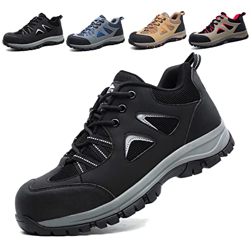ISOOUS Sicherheitsschuhe Herren Damen Leicht Arbeitsschuhe Schwarz 39