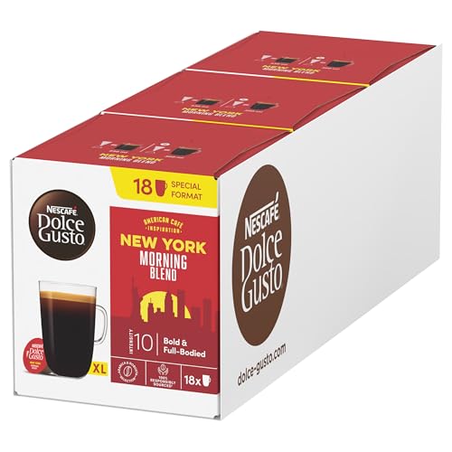 NESCAFÉ DOLCE GUSTO American Café Inspiration New York Morning Blend Kaffeekapseln 3er Pack (3 x 18 Kapseln)