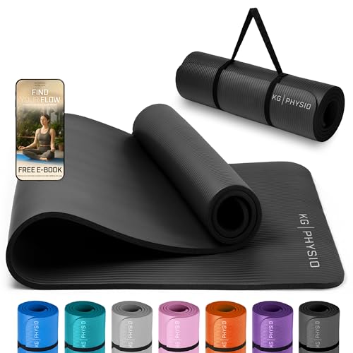 KG PHYSIO Yogamatte Rutschfest & Gepolstert - Yoga Matte mit Tragegurt, Fitnessmatte, Sportmatte Dicke 8mm, Gymnastikmatte, Gym Matte, Pilates Matte, Fitness Matte, 183x60cm