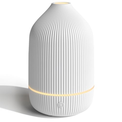 SALUBRITO Aroma Diffuser, 100ml Weiß Diffusor für ätherische Öle, Ultraschall Aromatherapie Diffuser, Klein Diffuser für Zuhause Büro Yoga, Geschenk für Frauen