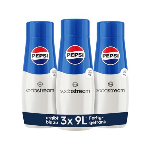 SodaStream Sirup 3x Pepsi Cola - 1x Flasche ergibt 9 Liter Fertiggetränk, Sekundenschnell zubereitet und immer frisch, 440 ml