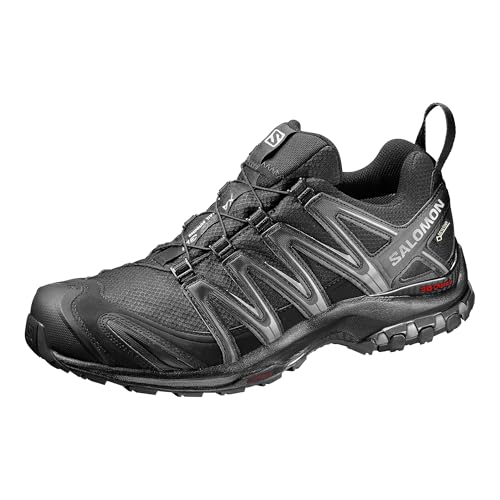 Salomon XA PRO 3D Gore-Tex, Herren Wasserdichte Trailrunning-Schuhe, Schwarz und Magnet, 43 1/3