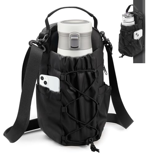 LZDMY Trinkflasche Tasche zum umhängen, Magnetische Sporttasche mit Flaschenhalter, Schulter - & Umhängetasche für Herren Damen, Sport Fitness Zubehör Handytasche zum Gym, Radfahren Laufen & Reisen