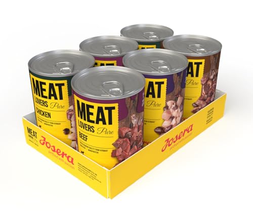 Josera Meat Lovers Pure Multipack | Nassfutter für Hunde | hoher Fleischanteil | getreidefrei | Alleinfuttermittel | 6x400g