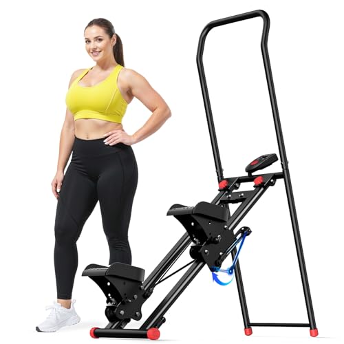 MERACH 2025 Neues Stair Stepper für Home Gym Übung,Vertical Climber Maschine für Ganzkörper-Workout,Compact Folding Cardio Übung Climber mit erweiterten Schrittweite,verstellbare Lenker & Pedale
