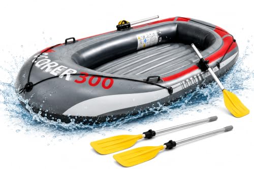 Aufblasbares Schlauchboot 220 x 110 cm - für Kinder & Erwachsene mit Padel & Seilen - Boot aufblasbar - Paddelboot & Ruderboot
