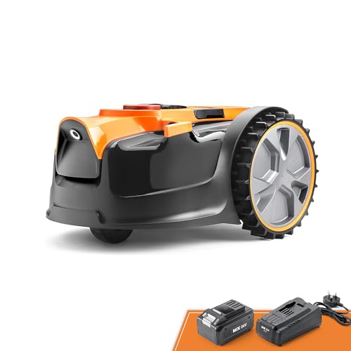 Lawnmaster OcuMow® Mähroboter kabellos 80 ㎡ Rasenmäher Roboter mit 2Ah Akku Kompaktmodell Einsteiger-Modell ohne Begrenzungskabel