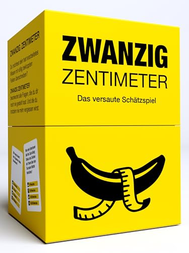 Kampf gegen das Spießertum Zwanzig Zentimeter – Das versaute Schätzspiel | Witziges Schätz- und Ratespiel für Erwachsene ab 16 Jahren | 2-6 Personen | Unnützes Wissensspiel mit schwarzem Humor