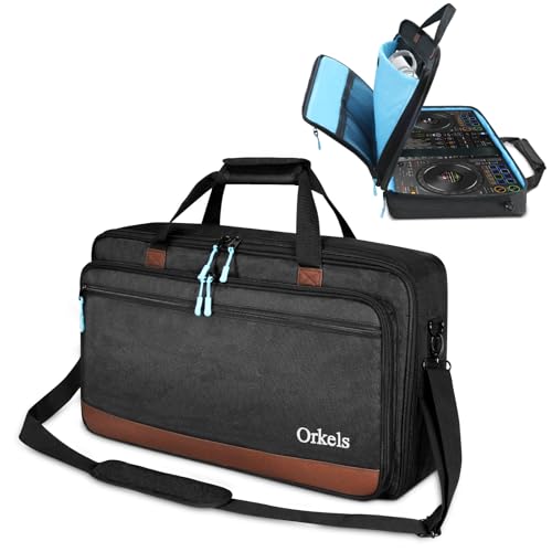 SUNDOY DJ Tragetasche kompatibel mit Pioneer/Numark/Hercules Controller – Stoßfester Transportkoffer mit Schultergurt & Zubehörfächern (73x41x15-CM)