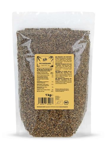 KoRo - Ungeschälte Bio Hanfsamen 1 kg - Ohne Zusätzen - Pflanzliche Proteinquelle - Ballaststoffreich
