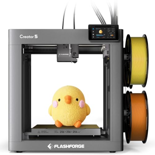 Flashforge Creator 5 Mehrfarben-3D-Drucker mit 4 unabhängigen Druckköpfen, Multi-Material-3D-Drucker mit vollautomatischer Kalibrierung und Nivellierung, maximale Geschwindigkeit: 600 mm/s