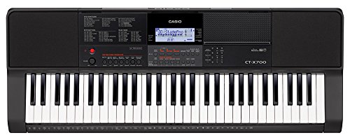 Casio CT-X700 Keyboard mit 61 anschlagdynamischen Tasten, 600 Sounds & 195 Begleitrhythmen, schwarz