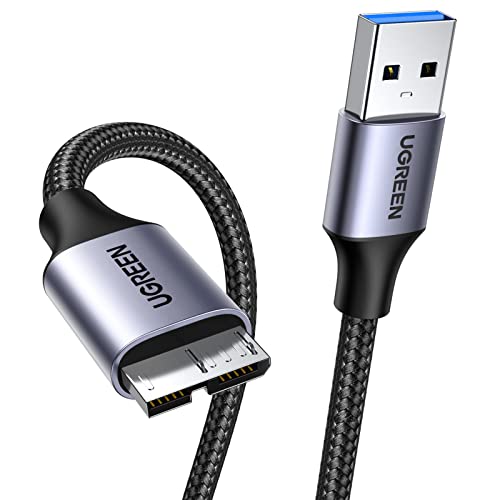UGREEN USB 3.0 Micro B Kabel USB 3.0 Stecker auf Micro B Stecker Datenkabel für externe Festplatten Seagate, Toshiba Canvio, Western Digital (WD), My Passport, Galaxy S5, Note 3/ Pro 12.2 usw. (1m)