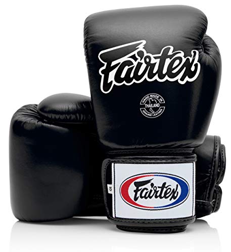 Fairtex BGV1 Muay Thai Boxtraining Sparring Handschuhe für Männer, Frauen, Kinder | MMA Handschuhe für Kampfsportarten | Hochwertige, leichte & stoßdämpfende Boxhandschuhe(14 oz-Schwarz)