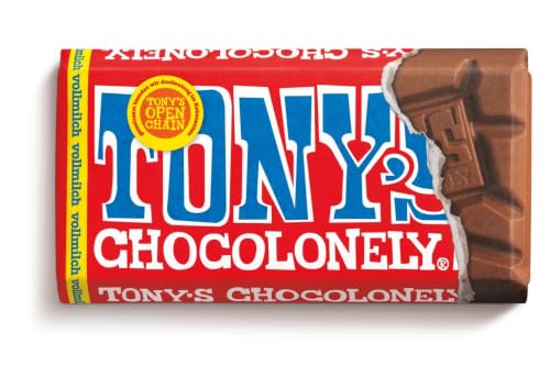 TONY'S CHOCOLONELY - Vollmilchschokolade 90 g - Fairtrade Schokolade. Ohne Palmöl, hergestellt in Belgien