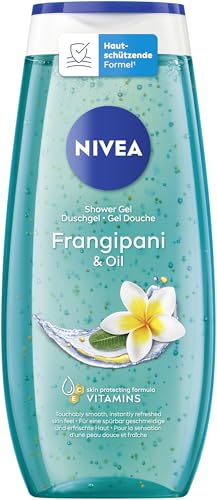 NIVEA Frangipani & Oil Duschgel, pH-hautneutrale Pflegedusche mit belebendem Duft nach Frangipaniblüte, verwöhnende Dusche mit pflegenden Ölperlen (250 ml)