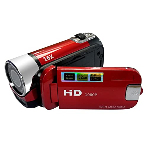 ACAGALA Tragbare 1080p Hochauflösende Digitale Videokamera DV-Camcorder 16 MP 2,7-Zoll-LCD-Bildschirm 16-facher Digitalzoom Eingebauter Akku