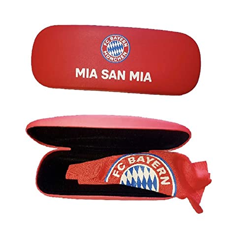 FC Bayern München Brillenetui mit Brillenputztuch - Logo - rot Etui FCB - plus Lesezeichen Wir...