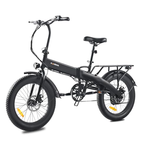 KAISDA E-Bike Klapprad 20 Zoll Elektrofahrrad E-Cityrad, 36V 10.4Ah,20 * 3.0 Zoll Fat Tire bis zu 60km, LCD-Display, Heckgepäckträger, E-CityBike Für Damen und Herren Erwachsene