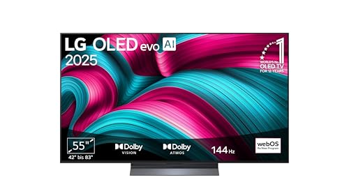 LG OLED55C5ELB TV 55 Zoll (139 cm) 4K OLED evo AI TV (α9 Gen8 4K AI Prozessor, webOS 25, 120Hz (VRR bis zu 144Hz)) [Modelljahr 2025]