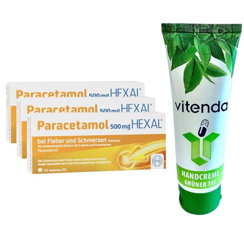 Paracetamol Hexal 3x20 Tabletten inclusive einer Handcreme von vitenda