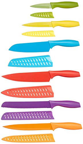 Amazon Basics Messer-Set, bunt, 12-teilig