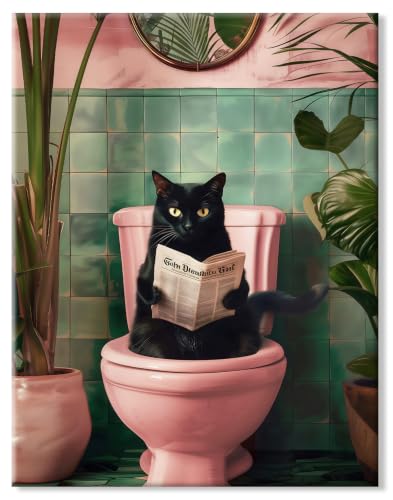 Puzzle 1000 Teile Toilette Katze 70x50cm Klassische Puzzles | Staubfrei, 1:1 Poster inklusive, Wanddekoration, Für Erwachsene & Senioren, Klassisches Puzzle Erwachsene