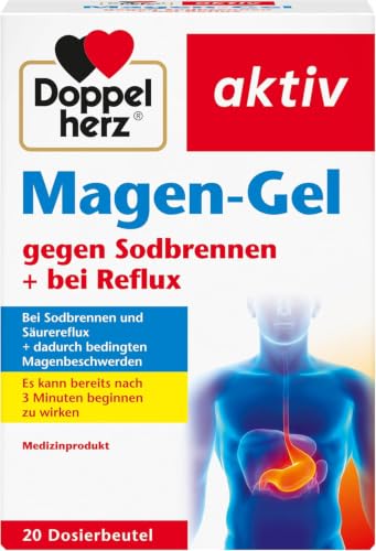 Doppelherz Magen-Gel – Medizinprodukt bei Sodbrennen, Säurereflux + säurebedingten Magenbeschwerden – 20 Portionsbeutel.