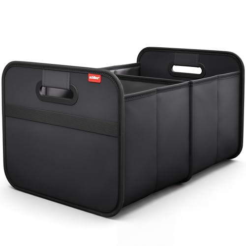 achilles Auto Kofferraum Organizer XL – Kofferraumtasche XL mit viel Stauraum – Geräumige & Pflegeleichte Faltbox – Auto Zubehör Innenraum Organizer – Stabiler Boden & Tragegriff – Schwarz