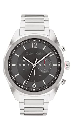 Calvin Klein Chronograph Quarz Uhr für Herren Kollektion CK Force mit Silbernes Edelstahlarmband - 25200264