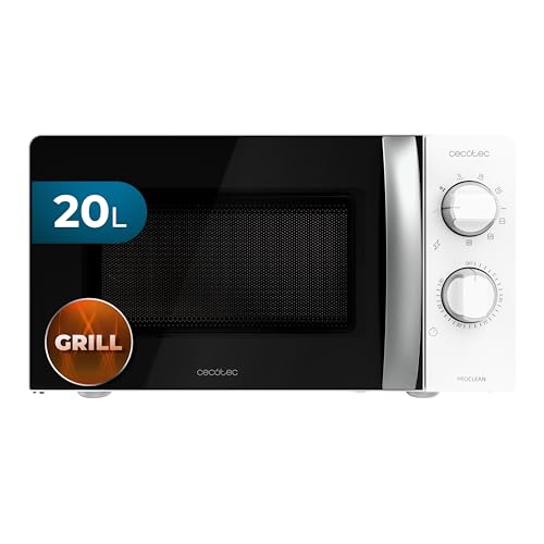 Mikrowelle ProClean 2110, 20 Liter- Kapazität, 700 Watt-Leistung, 6 Funktionsstufen, 30 Minuten-Timer, Auftauhmodus und Grillfunktion, Weiß